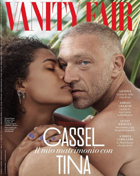 Vincent Cassel et Tina Kunakey en couverture du Vanity Fair Italia (septembre 2018)