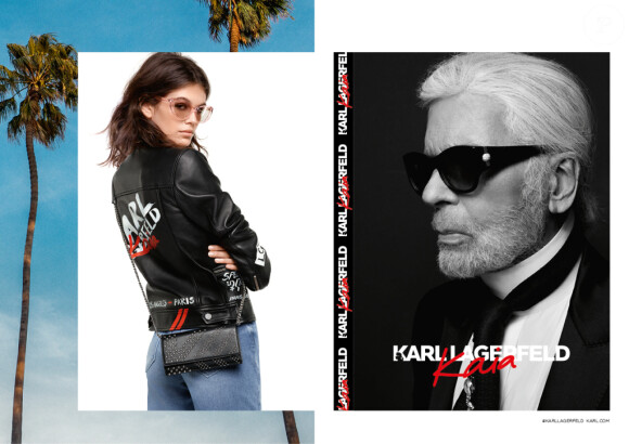 Kaia Gerber, co-créatrice et égérie de sa collection pour Karl Lagerfeld. Disponible à partir du 30 août.