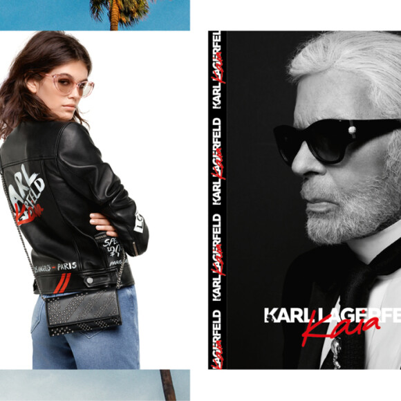 Kaia Gerber, co-créatrice et égérie de sa collection pour Karl Lagerfeld. Disponible à partir du 30 août.