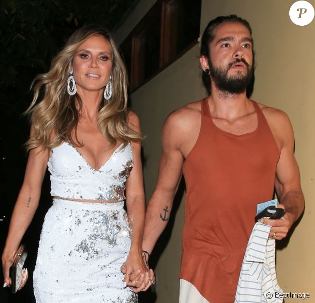 Heidi Klum et son compagnon Tom Kaulitz sont allés à la soirée en l'honneur de S. Cowell pour célébrer son étoile sur le Walk of Fame à West Hollywood, le 22 août 2018.