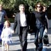 Nicolas Sarkozy, Carla Bruni et leur fille Giulia arrivent au musée de l'Acropole à Athènes. Le 24 octobre 2017.