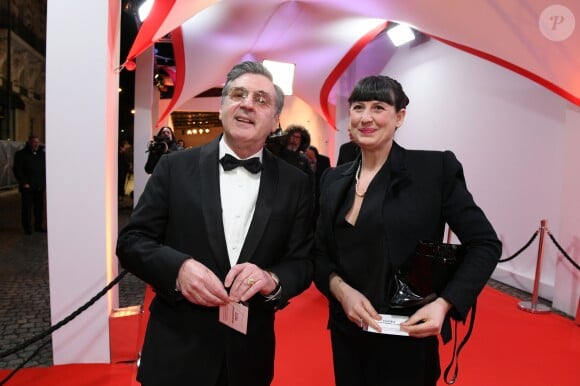 Exclusif - Daniel Auteuil et sa femme Aude Ambroggi - Arrivées lors de la 43e cérémonie des Cesar à la salle Pleyel à Paris, le 2 mars 2018. © Stephane Kossman / Bestimage
