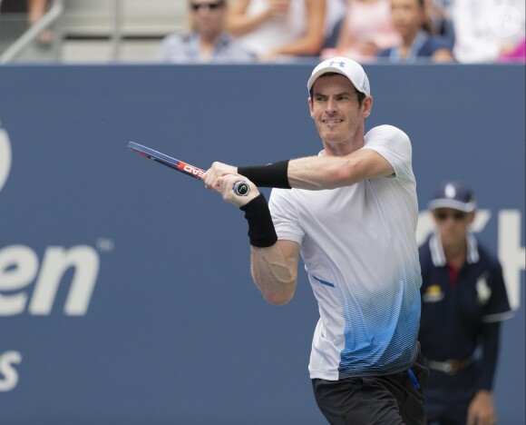 Le joueur britannique Andy Murray lors du premier tour de l'US Open 2018 contre l'australien J/Duckworth au Centre national de tennis USTA Billie Jean King à New York, le 27 aout 2018.