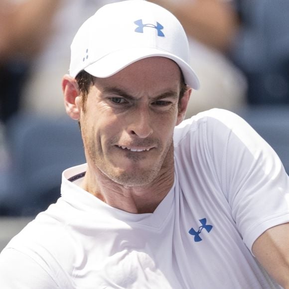 Le joueur britannique Andy Murray lors du premier tour de l'US Open 2018 contre l'australien J/Duckworth au Centre national de tennis USTA Billie Jean King à New York, le 27 aout 2018.