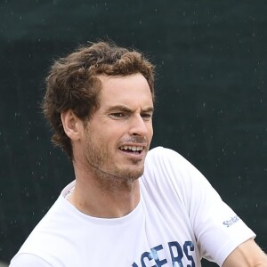 Andy Murray à l'entraînement lors tournoi de tennis de Wimbledon à Londres, Royaume, le 11 juillet 2017.