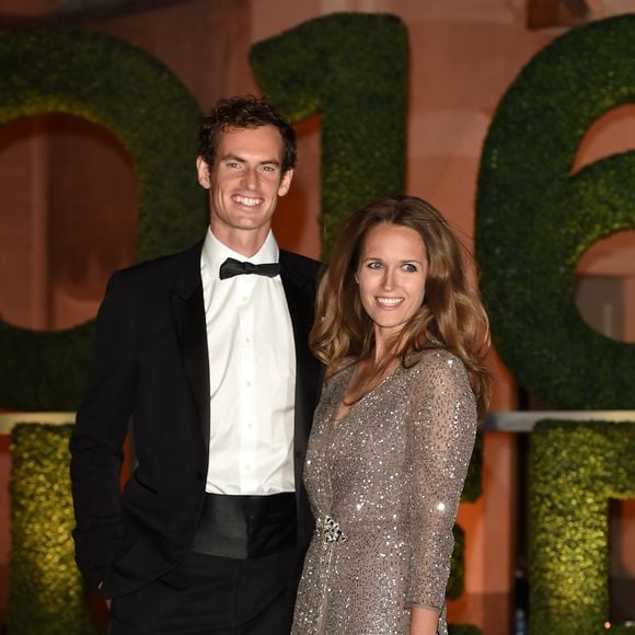 Andy Murray et sa femme Kim Sears lors du dîner de gala en l'honneur des vainqueurs du tournoi de Wimbledon 2016, Serena Williams et Andy Murray victorieux, au Guildhall à Londres le 10 juillet 2016.