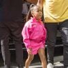 La fille de Kim Kardashian et Kanye West, North West, porte une veste et un short adidas x Gosha Rubchinskiy à New York, le 14 juin 2018.