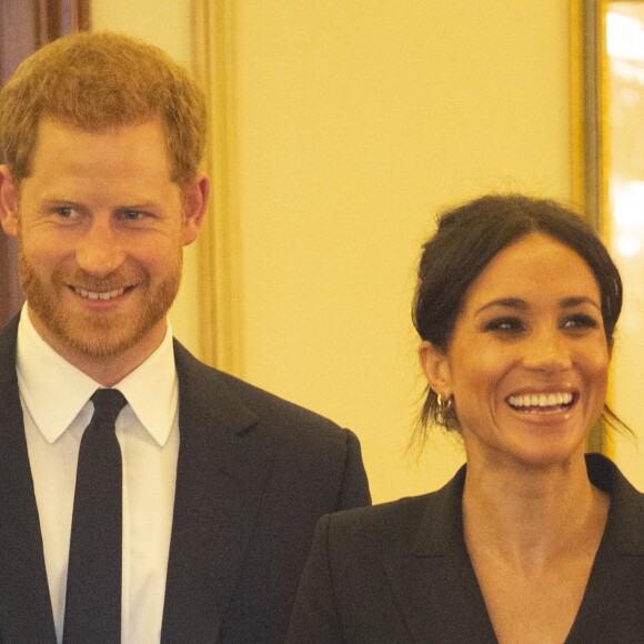 Le prince Harry, duc de Sussex et Meghan Markle, duchesse de Sussex, assistent à la comédie musicale "Hamilton" au théâtre Victoria Palace à Londres le 29 août 2018.