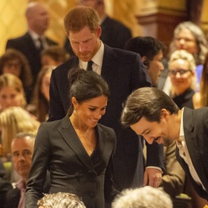 Le prince Harry, duc de Sussex et Meghan Markle, duchesse de Sussex, assistent à la comédie musicale "Hamilton" au théâtre Victoria Palace à Londres le 29 août 2018.