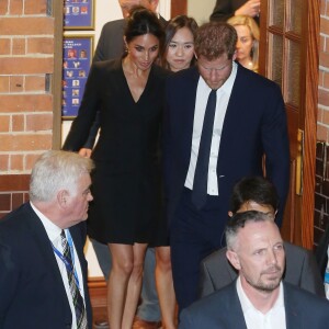 Le prince Harry, duc de Sussex et Meghan Markle, duchesse de Sussex, assistent à la comédie musicale "Hamilton" au théâtre Victoria Palace à Londres le 29 août 2018.