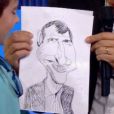 Nagui caricaturé dans "N'oubliez pas les paroles" sur France 2, le 28 août 2018.