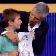 Nagui un brin vexé par une caricature dans "N'oubliez pas les paroles" sur France 2, le 28 août 2018.