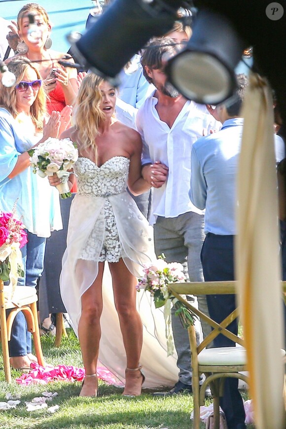 Denise Richards et Aaron Phypers se sont mariés lors d'une petite cérémonie entourés d'amis et de quelques membres de leur famille à Malibu. le 8 septembre 2018.