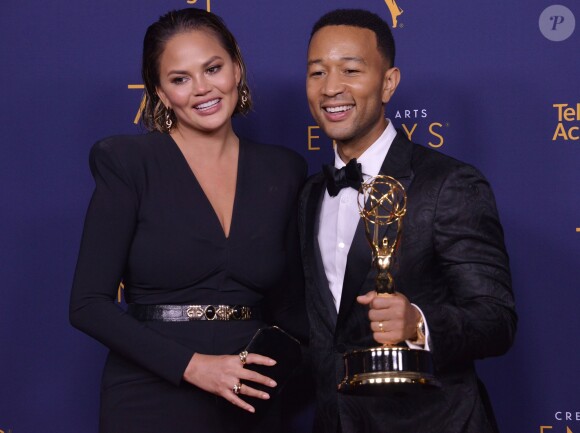 Chrissy Teigen et John Legend aux Primetime Creative Arts Emmy Awards au Microsoft Theater à Los Angeles, le 9 septembre 2018.