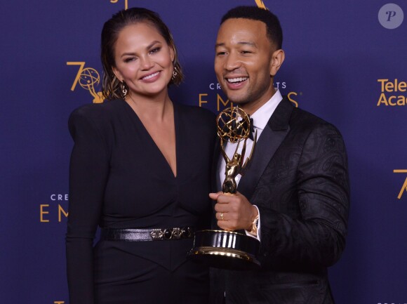 Chrissy Teigen et John Legend aux Primetime Creative Arts Emmy Awards au Microsoft Theater à Los Angeles, le 9 septembre 2018.