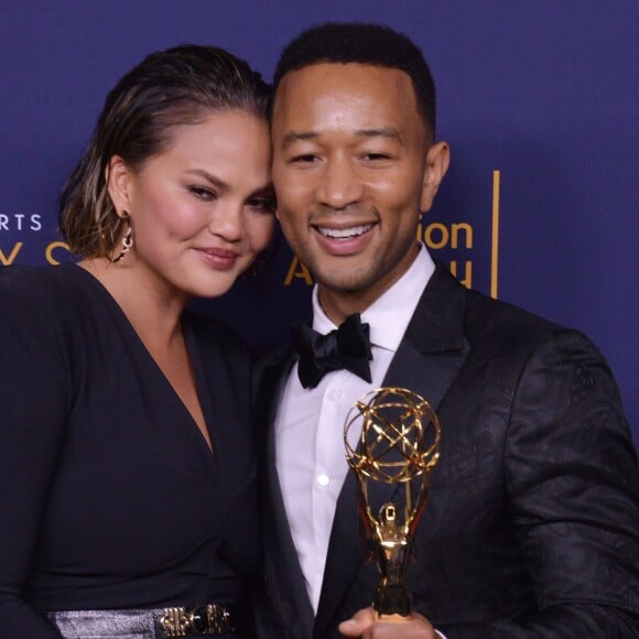 Chrissy Teigen et John Legend aux Primetime Creative Arts Emmy Awards au Microsoft Theater à Los Angeles, le 9 septembre 2018.