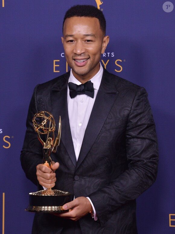 John Legend aux Primetime Creative Arts Emmy Awards au Microsoft Theater à Los Angeles, le 9 septembre 2018.