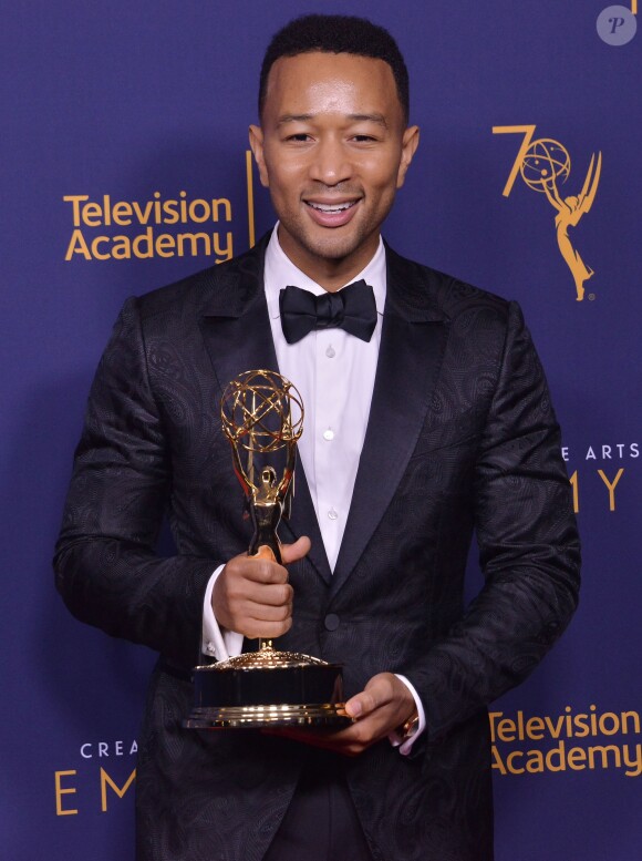 John Legend aux Primetime Creative Arts Emmy Awards au Microsoft Theater à Los Angeles, le 9 septembre 2018.