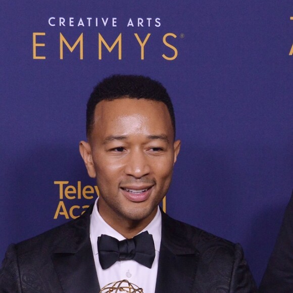 Andrew Lloyd Webber, John Legend et Tim Rice aux Primetime Creative Arts Emmy Awards au Microsoft Theater à Los Angeles, le 9 septembre 2018.