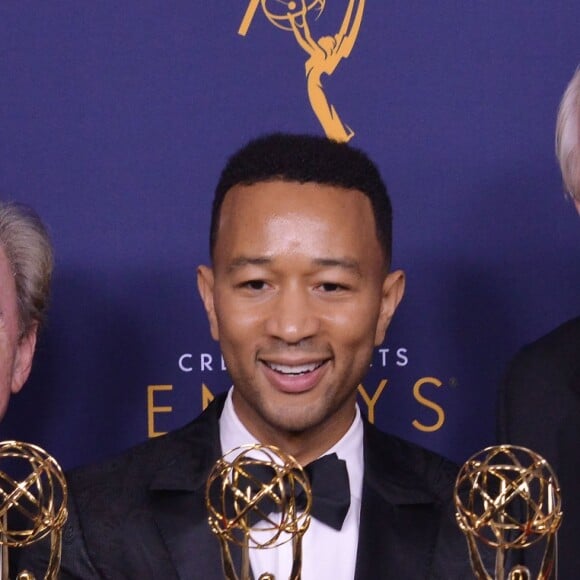 Andrew Lloyd Webber, John Legend et Tim Rice aux Primetime Creative Arts Emmy Awards au Microsoft Theater à Los Angeles, le 9 septembre 2018.