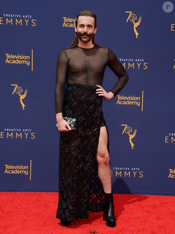 Jonathan Van Ness, co-animateur de "Queer Eye", aux Primetime Creative Arts Emmy Awards au Microsoft Theater à Los Angeles, le 9 septembre 2018.