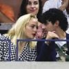 Joe Jonas et sa fiancée Sophie Turner dans les tribunes du match de J. Millman contre R. Federer lors du 8ème jour de l'US Open de tennis dans le Queens, New York, le 3 septembre 2018