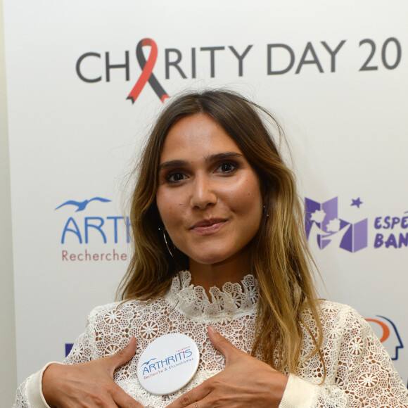 Joyce Jonathan lors de la 14e édition du Charity Day dans la salle des marchés de la société de courtage Aurel BGC au profit des 7 associations participantes à Paris, le 11 septembre 2018. © Veeren/Bestimage
