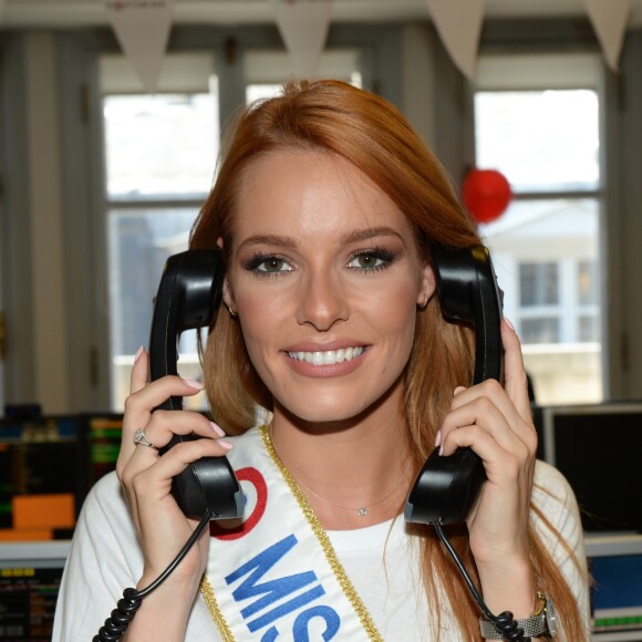 Maëva Coucke (Miss France 2018) lors de la 14e édition du Charity Day dans la salle des marchés de la société de courtage Aurel BGC au profit des 7 associations participantes à Paris, le 11 septembre 2018. © Veeren/Bestimage