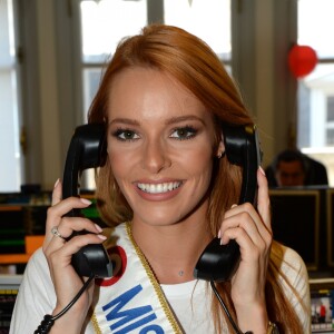 Maëva Coucke (Miss France 2018) lors de la 14e édition du Charity Day dans la salle des marchés de la société de courtage Aurel BGC au profit des 7 associations participantes à Paris, le 11 septembre 2018. © Veeren/Bestimage