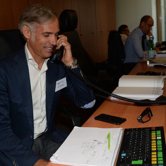 Paul Belmondo lors de la 14e édition du Charity Day dans la salle des marchés de la société de courtage Aurel BGC au profit des 7 associations participantes à Paris, le 11 septembre 2018. © Veeren/Bestimage