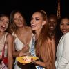 Laury Thilleman (Miss France 2011), Marine Lorphelin (Miss France 2013), Camille Cerf (Miss france 2015) et Maëva Coucke (Miss France 2018) - M. Coucke (Miss France 2018) fête son 24ème anniversaire à Paris le 27 juin 2018. © Veeren/Bestimage27/06/2018 - Paris