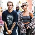 Hailey Baldwin et son fiancé Justin Bieber à New York, le 8 août 2018