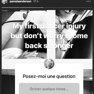 Pamela Anderson se confie sur ses blessures après ses premières répétitions dans "Danse avec les stars 9" sur Instagram le 16 septembre 2018.