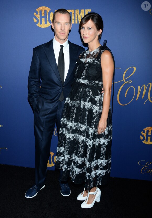 Benedict Cumberbatch et sa femme Sophie Hunter au photocall de la soirée "2018 Showtime Emmy Eve Party" à Los Angeles, le 16 septembre 2018.