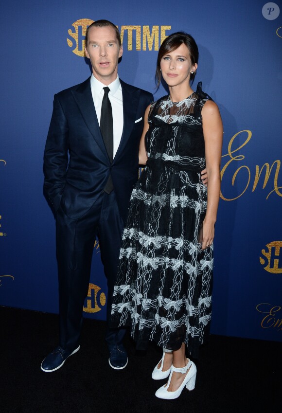 Benedict Cumberbatch et sa femme Sophie Hunter au photocall de la soirée "2018 Showtime Emmy Eve Party" à Los Angeles, le 16 septembre 2018.