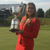 Celia Barquin Arozamena lors de sa victoire au Championnat d'Europe féminin amateur de golf à Penati en Slovaquie, photo issue de son compte Instagram, 28 juillet 2018. Espoir du golf, la jeune Espagnole a été retrouvée morte sur un parcours de golf de l'Iowa le 17 septembre 2018.