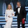 Warren Beatty et Faye Dunaway  - Erreur monumentale aux Oscars: le mauvais gagnant annoncé au Hollywood & Highland Center à Hollywood, le 26 février 2017.