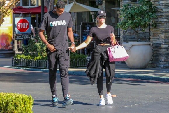 Exclusif - Khloé Kardashian et son compagnon Tristan Thompson à Calabasas. Le 16 septembre 2018.
