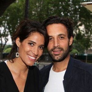 Exclusif - Laurie Cholewa et son fiancé Greg Levy - Inauguration du restaurant "Gabylou Notre-Dame" à Paris le 12 juin 2018. © Denis Guignebourg / Bestimage