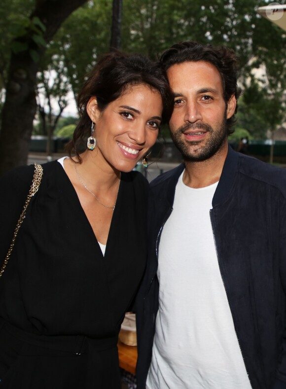 Exclusif - Laurie Cholewa et son fiancé Greg Levy - Inauguration du restaurant "Gabylou Notre-Dame" à Paris le 12 juin 2018. © Denis Guignebourg / Bestimage