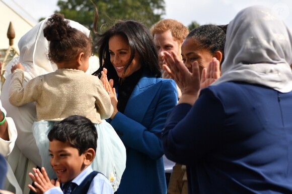 Le prince Harry et Doria Ragland, mère de Meghan Markle, secondaient la duchesse Meghan de Sussex le 20 septembre 2018 au palais de Kensington pour le lancement du livre de recettes de cuisine Together, our community cookbook qu'elle a préfacé.