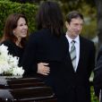 Ron Reagan et Patti Davis lors des obsèques de leur maman Nancy Reagan à Simi Valley (Californie) le 11 mars 2016.