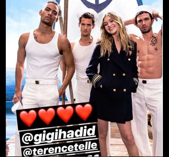 Terence Telle (DALS 9) pose pour la campagne de Tommy Hilfiger au côté de Gigi Hadid - Instagram, 2018