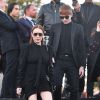 Lindsay Lohan et Dakota Lohan - Défilé de mode "Saint-Laurent" PAP printemps-été 2019 au Trocadéro devant la Tour Eiffel à Paris le 25 septembre 2018