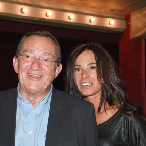 Semi-exclusif - Jean-Pierre Pernaut et sa femme Nathalie Marquay - Les célébrités lors de la générale de la pièce de théâtre "La Tête Dans Les Etoiles" au Théâtre de la Gaîté-Montparnasse à Paris, France, le 24 mai 2018. © Coadic Guirec/Bestimage