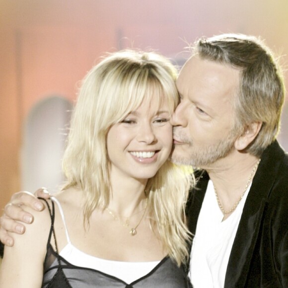 A Marrakech au Maroc, au Palais EL BADI, Romane SERDA enceinte et Renaud le 27 mars 2006.