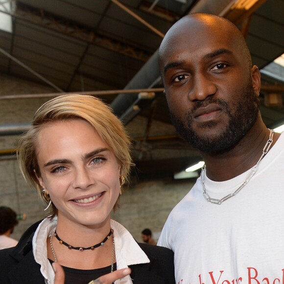 Cara Delevingne et Virgil Abloh (fondateur et designer de Off White) - Coulisses du défilé Off-White™ collection prêt-à-porter printemps-été 2019 lors de la Fashion Week de Paris, le 27 septembre 2018. © Ramsamy Veeren/Bestimage