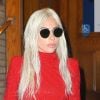 Lady Gaga à la sortie du bar "Faces and Names" à New York, le 3 octobre 2018.  Lady Gaga was seen looking chic in a red dress as she left Faces and Names bar during a night out in New York. October 3rd, 2018.03/10/2018 - New York