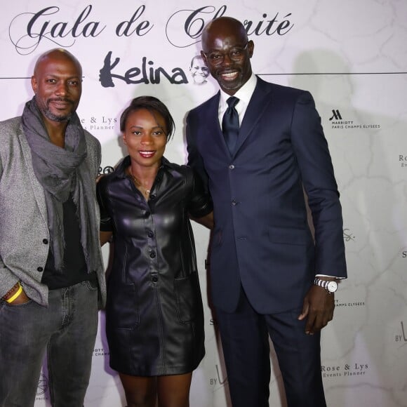 Harry Roselmack, Priscilla Gneto, Sylvère-Henry Cissé - Photocall du gala de charité Kélina (l'association de F. Coquerel) au Mariott à Paris, le 5 octobre 2018. © Marc Ausset-Lacroix/Bestimage