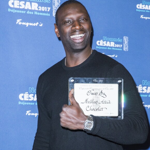 Omar Sy (nommé pour le César du Meilleur Acteur pour "Chocolat") - Déjeuner des nommés aux César 2017 au restaurant Fouquet's à Paris, le 4 février 2017. © Olivier Borde/Bestimage